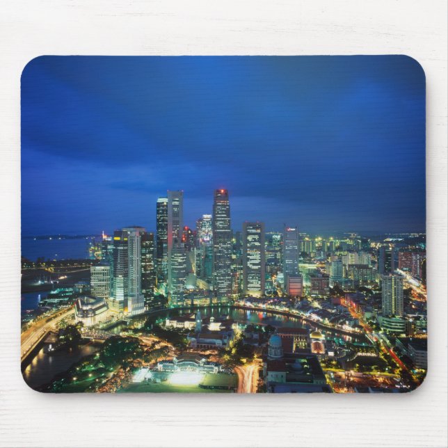 Singapore Skyline at night, Singapore Mouse Mat (Front)