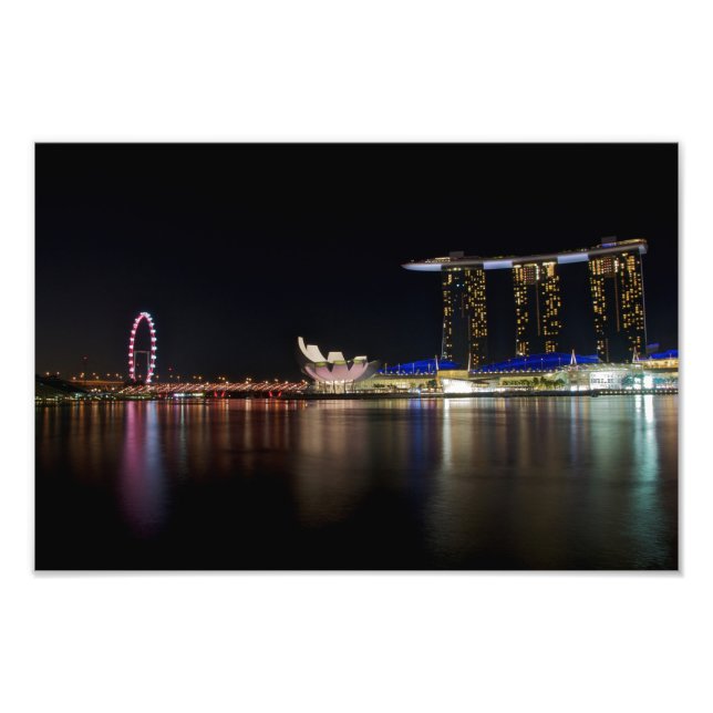 Singapore Skyline by Night Photo Print (Front)