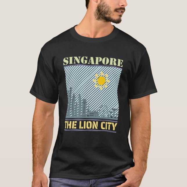 Singapore Skyline  Country City Skyline Landmark S T-Shirt (Front)