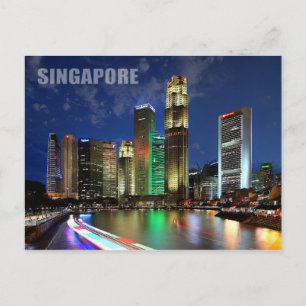 Singapore skyline from Elgin Bridge Postcard