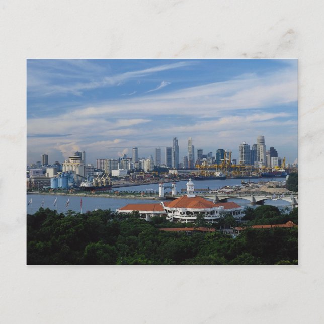 Singapore skyline from Sentosa Island, Singapore Postcard (Front)
