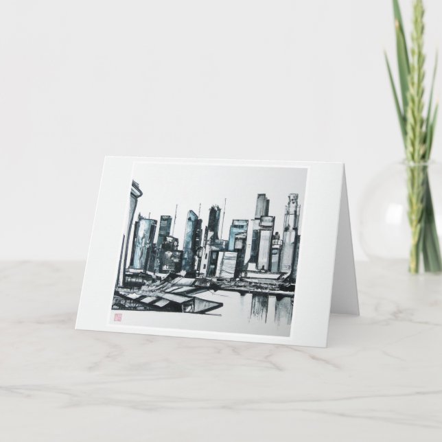 Singapore Skyline Greeting Card (Front)