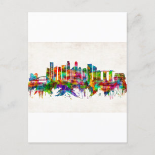 Singapore Skyline Holiday Postcard