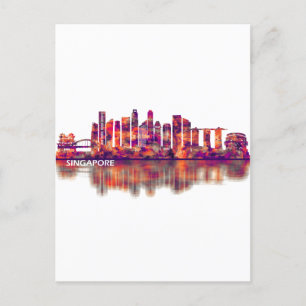 Singapore Skyline Holiday Postcard
