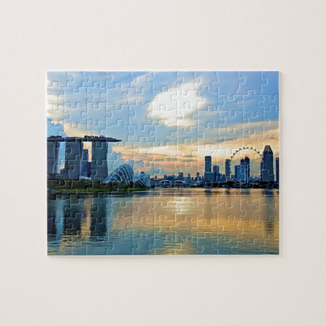 Singapore Skyline in the Sun Jigsaw Puzzle (Horizontal)
