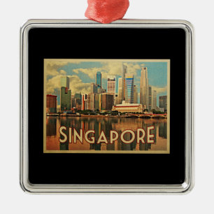 Singapore Skyline Metal Tree Decoration