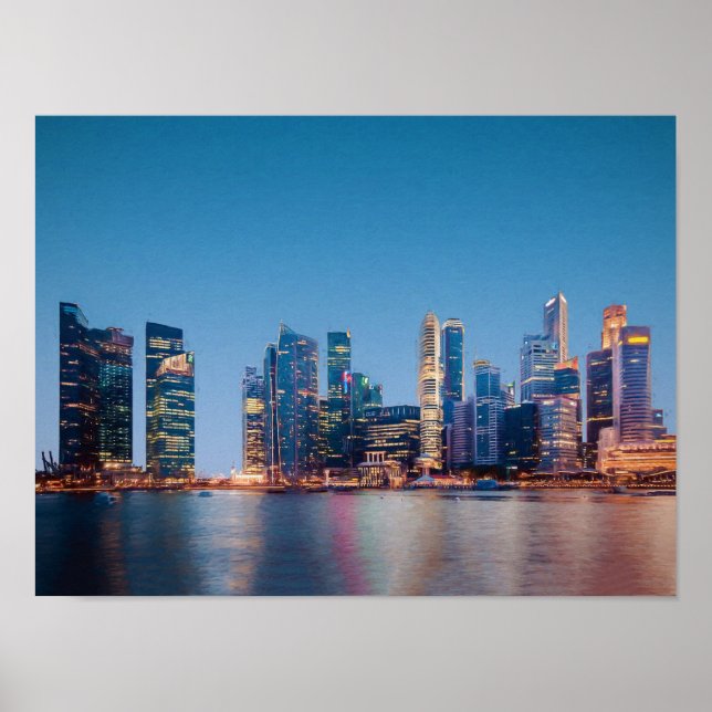 Singapore Skyline Poster (Front)