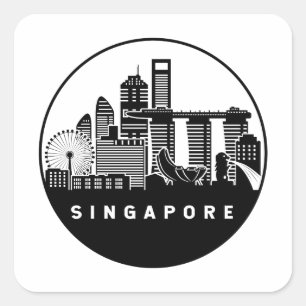 Singapore Skyline Square Sticker