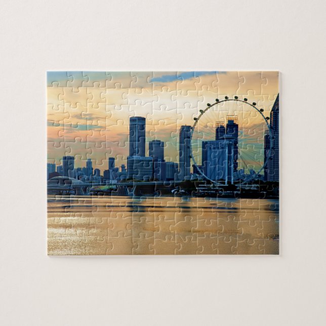 Singapore Skyline Sunset Jigsaw Puzzle (Horizontal)