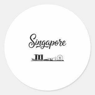 Singapore Skyline Travel Vacation Outfits Classic Round Sticker