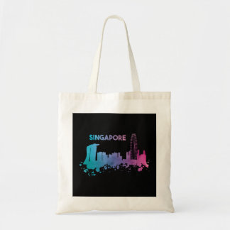 Singapore Skyline Watercolor Asia Asian Souvenir P Tote Bag