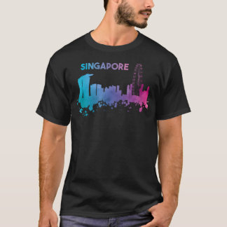 Singapore Skyline Watercolor Asia Asian Souvenir T-Shirt