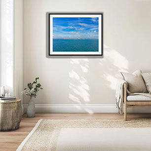 Singapore Strait Shipping Lanes with Cargo Ships Poster