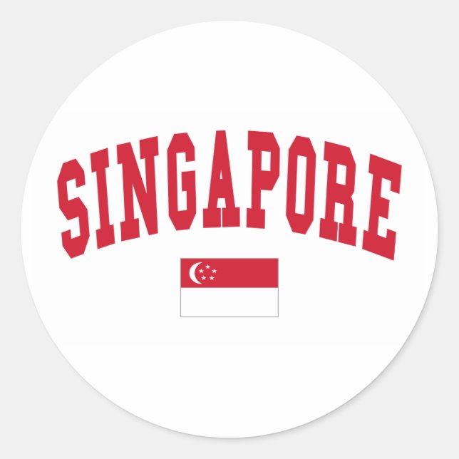 Singapore Style Classic Round Sticker (Front)