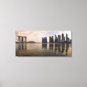 Singapore Sunset Stretched Canvas Print