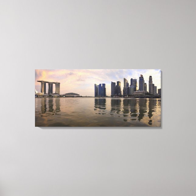 Singapore Sunset Stretched Canvas Print (Front)