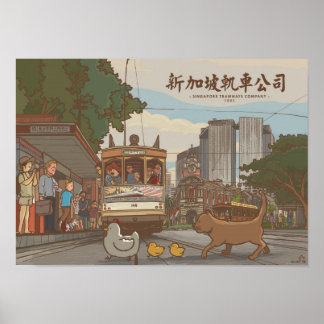 Singapore Tramways Company | Singapura Images Poster