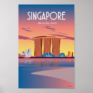 Singapore Travel poster, Marina bay sands Poster