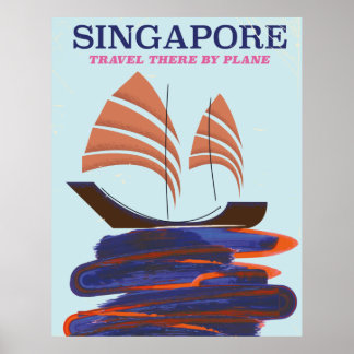 Singapore "Travel there by plane" Poster