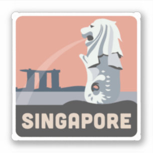 Singapore Travel Vinyl Sticker