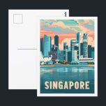 Singapore Vintage Famous Travel Place Postcard<br><div class="desc">Singapore Vintage Famous Travel Place</div>