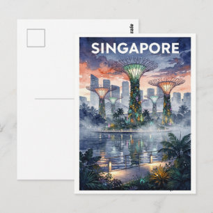 Singapore Vintage Travel Postcard