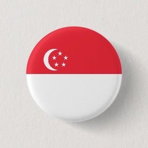 Singaporean Flag, Flag of Singapore 3 Cm Round Badge