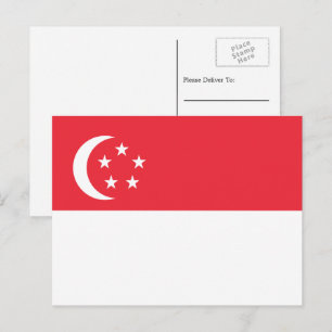 Singaporean Flag, Flag of Singapore Postcard