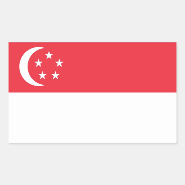 Singaporean Flag, Flag of Singapore Rectangular Sticker (Front)