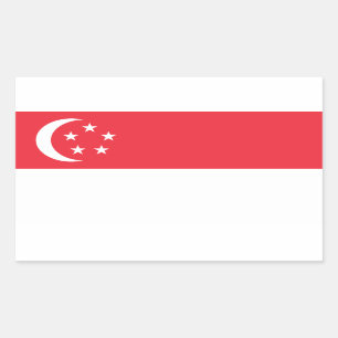 Singaporean Flag, Flag of Singapore Rectangular Sticker