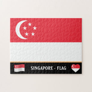 Singaporean Flag & Singapore country / Singapore Jigsaw Puzzle