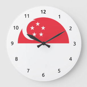 Singaporean flag Wall Clocks