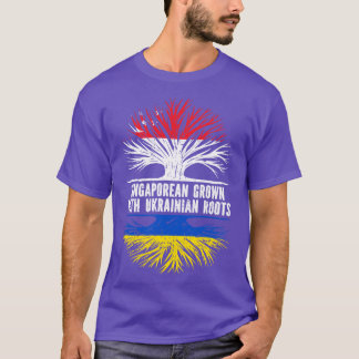 Singaporean Grown with Ukrainian Roots Flag T-Shirt