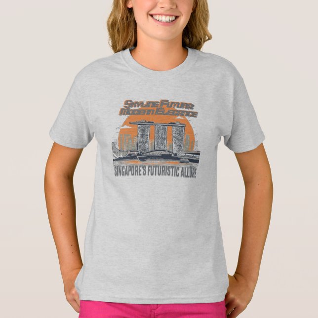Singapore's Futuristic Allure. Asia T-Shirt (Front)