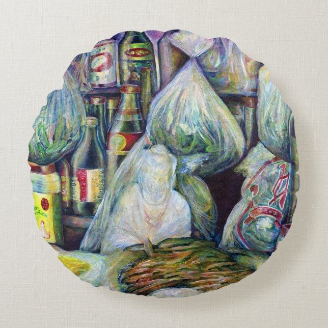 Singapore's Sundried Flavours Round Cushion (Front)