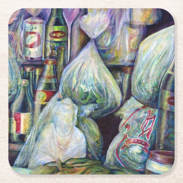 Singapore's Sundried Flavours Square Paper Coaster (Front)