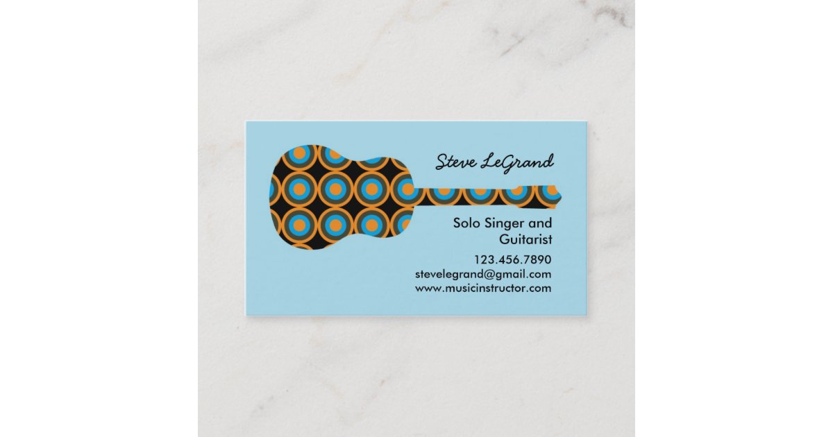 Singer and Guitar Instructor Business Card | Zazzle