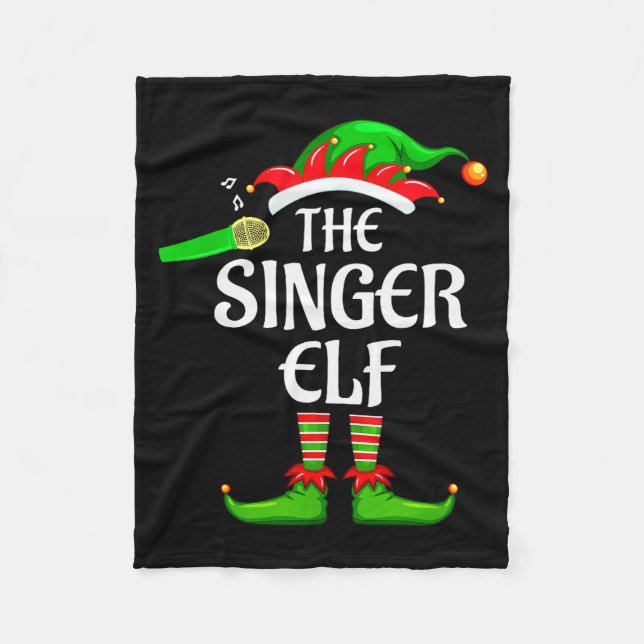 Singer Elf Matching Family Group Christmas Party P Fleece Blanket (Front)