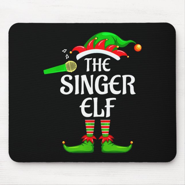 Singer Elf Matching Family Group Christmas Party P Mouse Mat (Front)