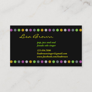 Singer Entertainer Business Card
