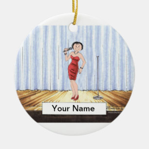 Singer - Female Ceramic Tree Decoration