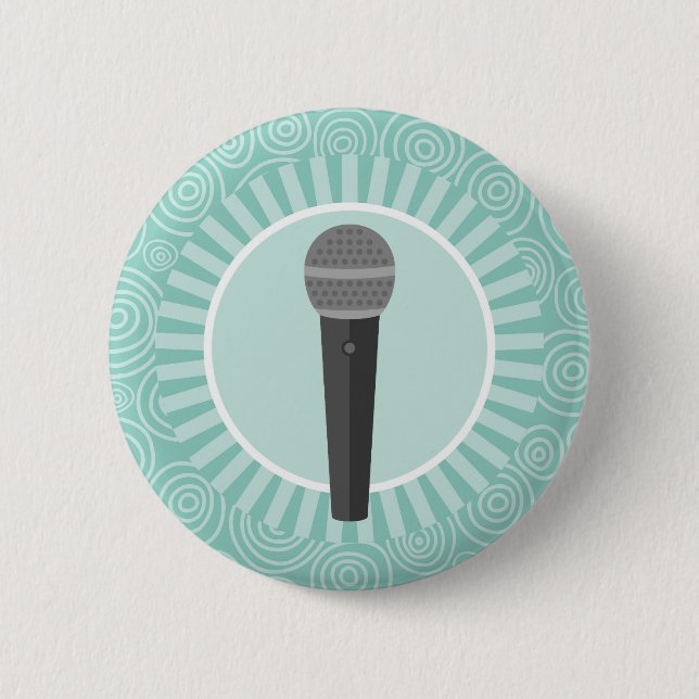 Singer Fun Turquoise Swirl Singer 6 Cm Round Badge (Front)
