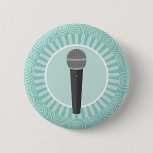 Singer Fun Turquoise Swirl Singer 6 Cm Round Badge