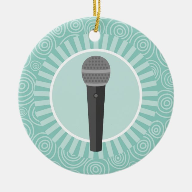 Singer Fun Turquoise Swirl Singer Ceramic Tree Decoration (Front)