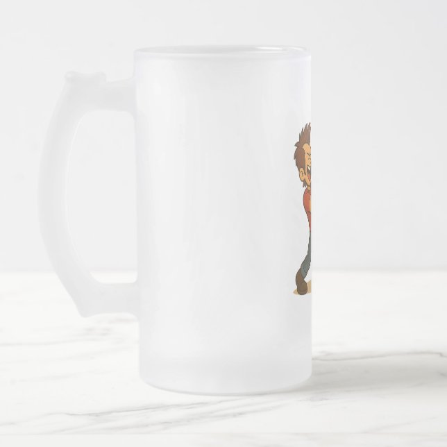 Singer getting into it frosted glass beer mug (Left)