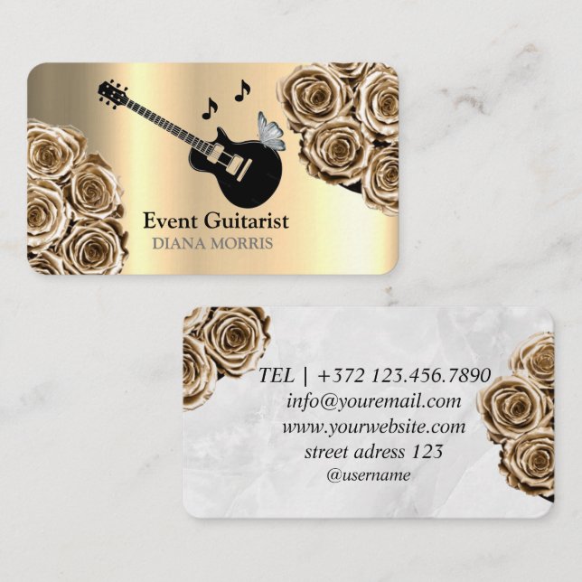 Singer Guitarist Musician For Event Business Card (Front/Back)