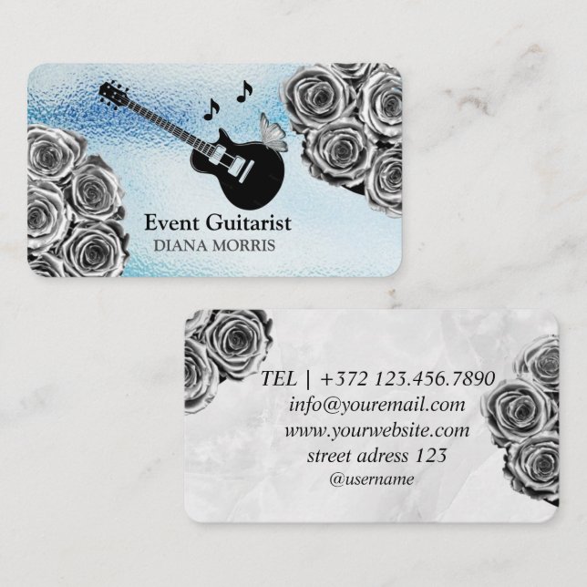 Singer Guitarist Musician For Event Business Card (Front/Back)