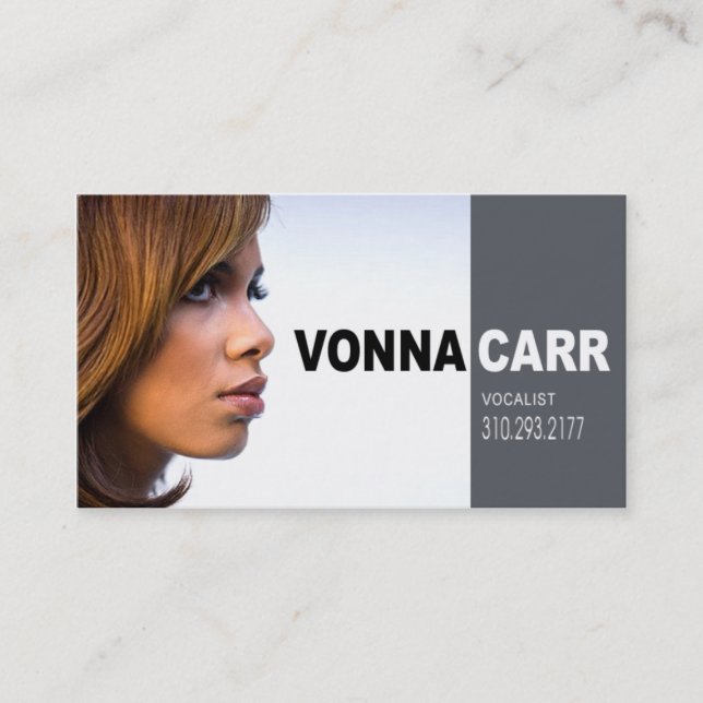 Singer Headshot for Vocalist Musician Business Card (Front)