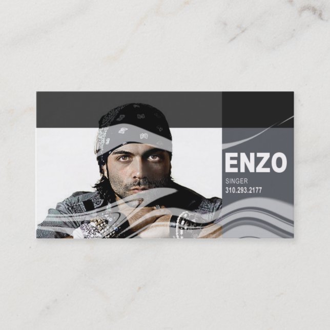Singer Headshot for Vocalist Musician Business Card (Front)