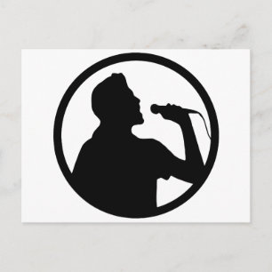 Singer Icon - Karaoke Logo Postcard